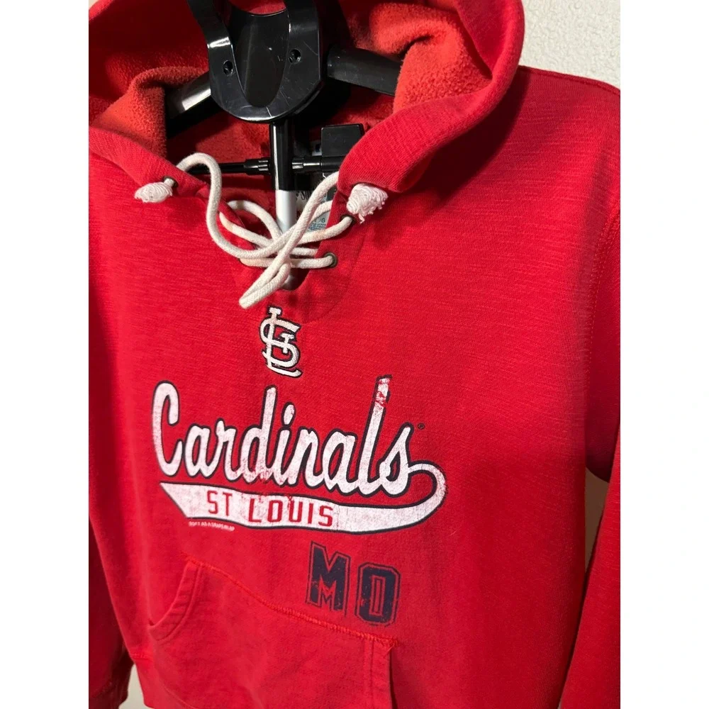 Soft As A Grape St Louis Cardinals Red Lace Up‎ Hoodie Sweatshirt Large MLB